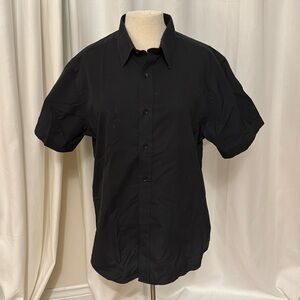 Casual black button down